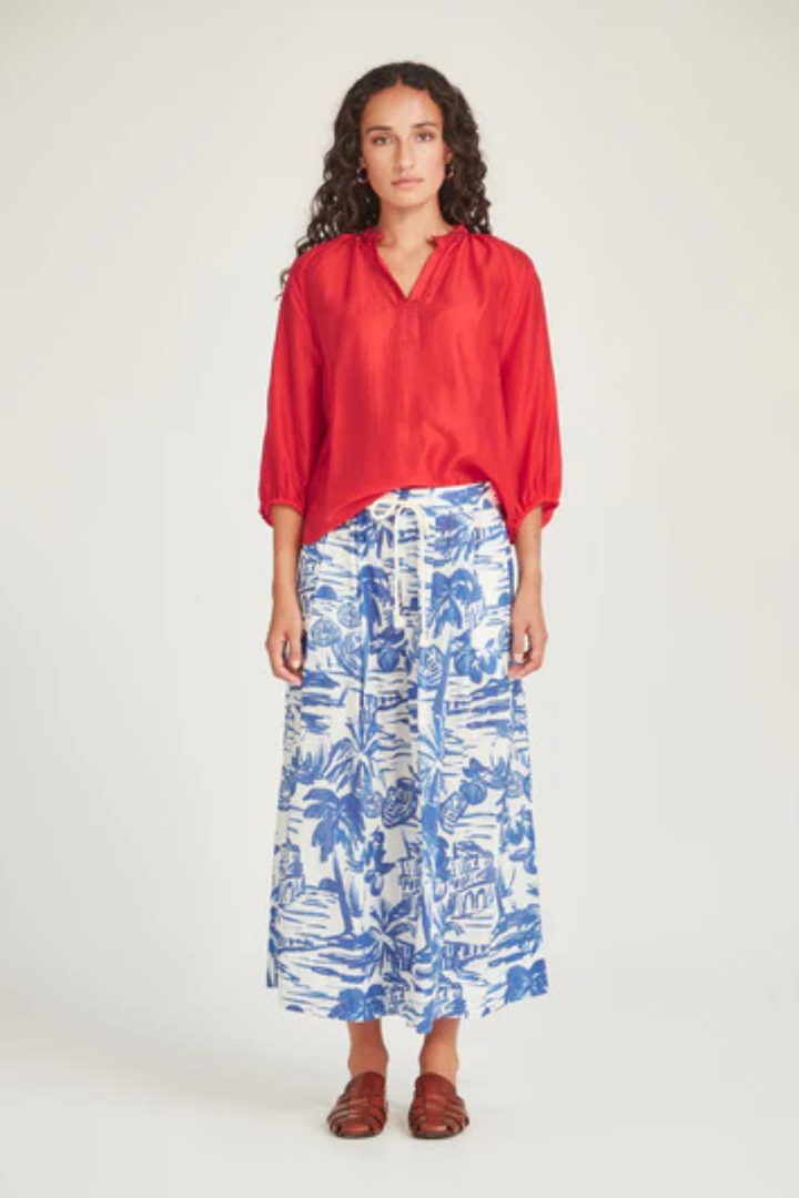 Poolside Print Skirt (Blue / White)