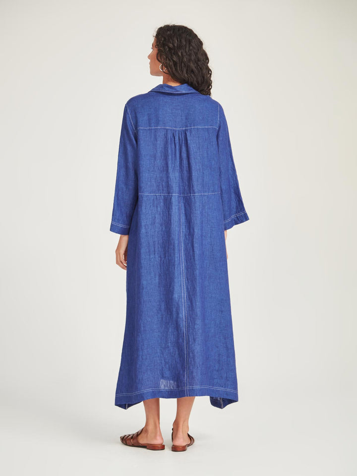 Sofia Linen Shirtdress (Iris)