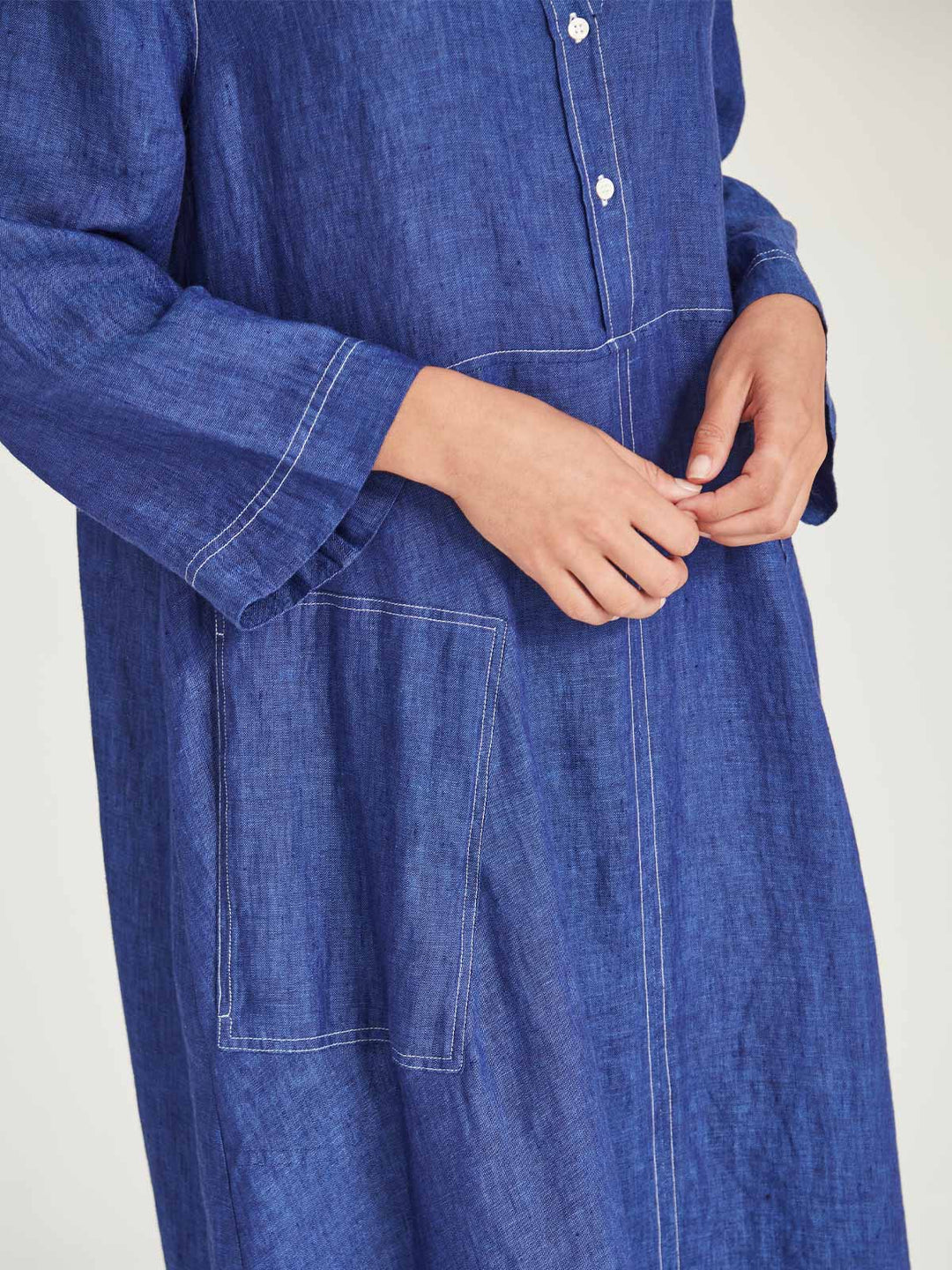 Sofia Linen Shirtdress (Iris)