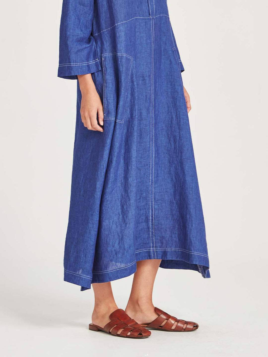 Sofia Linen Shirtdress (Iris)