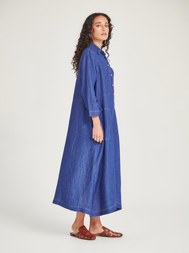 Sofia Linen Shirtdress (Iris)