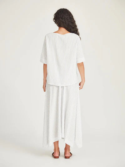 Cameron Stripe Skirt (Navy/White Stripe)