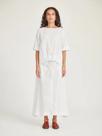 Cameron Stripe Skirt (Navy/White Stripe)