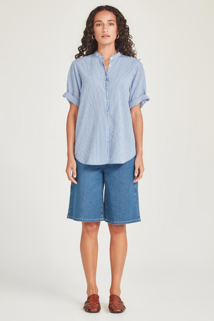 Flynn Stripe Shirt (Blue/White Stripe)