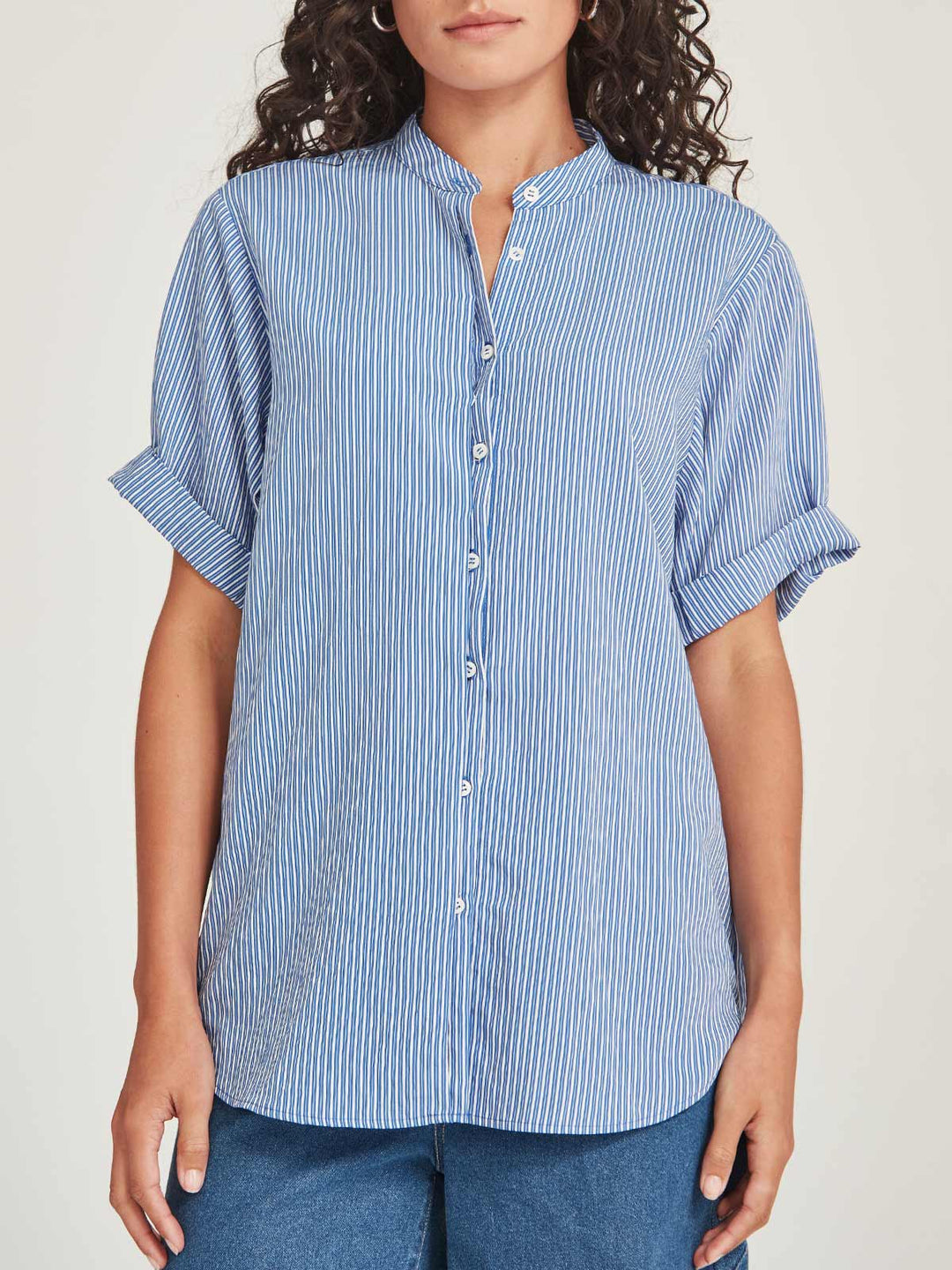 Flynn Stripe Shirt (Blue/White Stripe)
