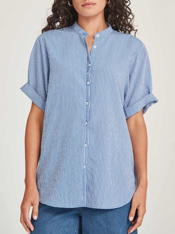 Flynn Stripe Shirt (Blue/White Stripe)