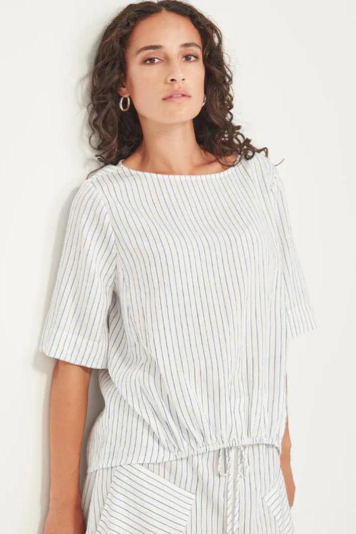 Neva Stripe Top (Navy/White Stripe)