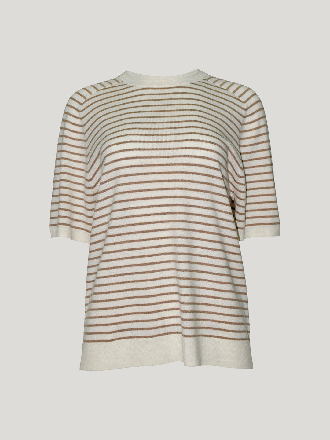 Cecilia Stripe Knit Tee (Snowflake/Oat)