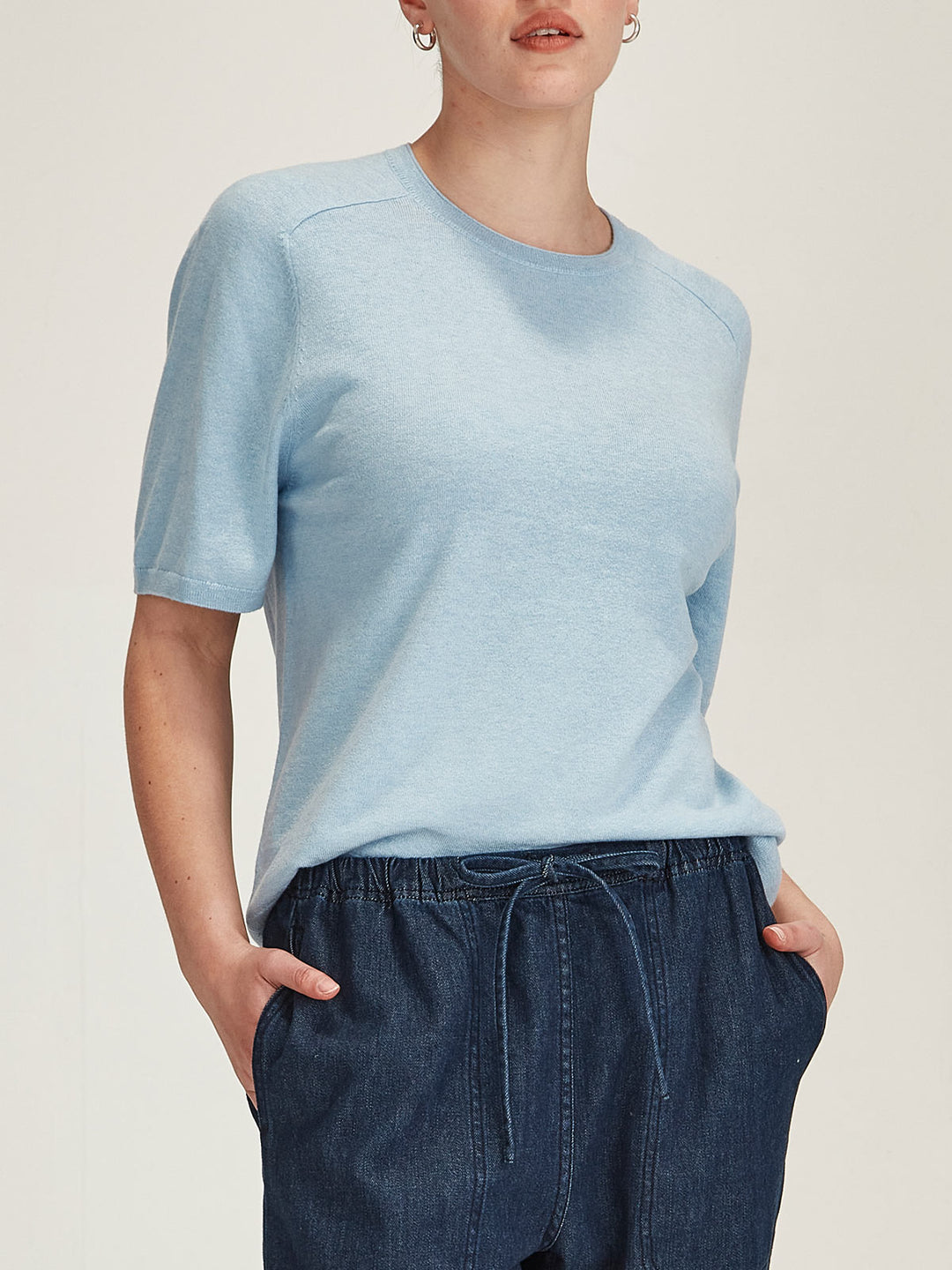 Cecilia Knit Tee (Air Blue)