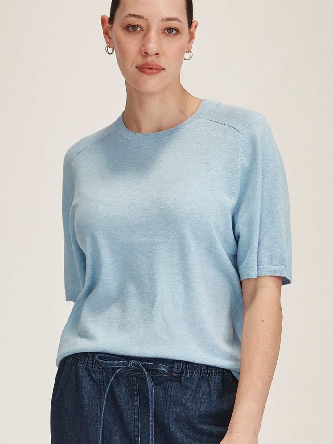 Cecilia Knit Tee (Air Blue)