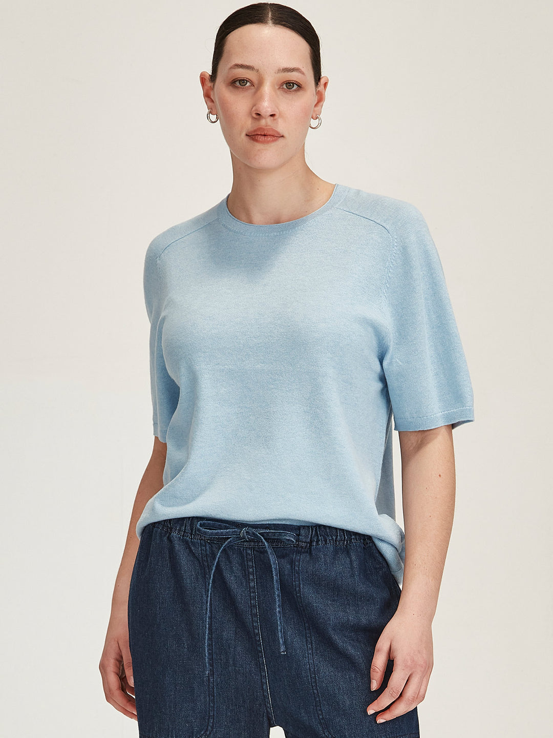 Cecilia Knit Tee (Air Blue)