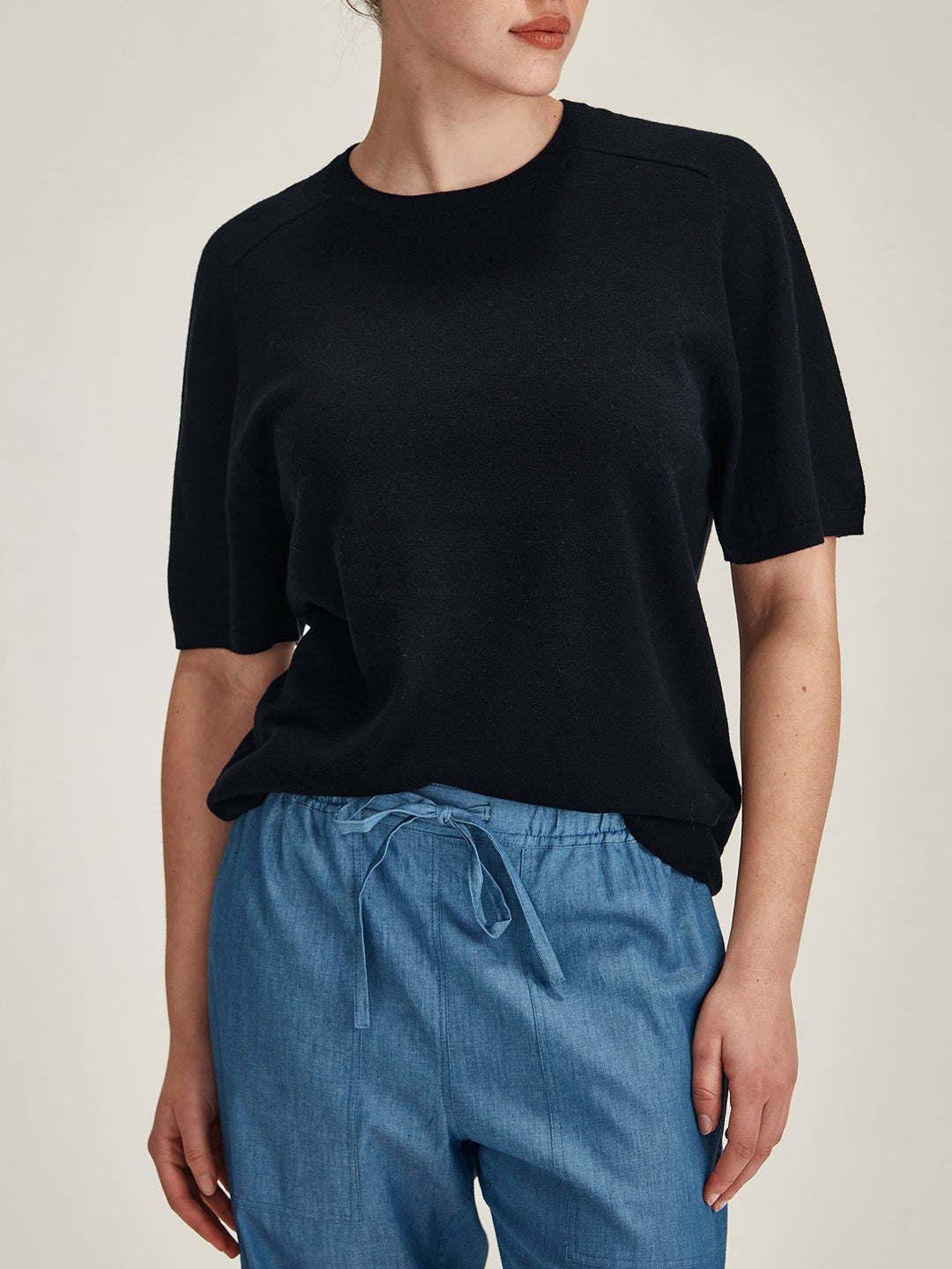 Cecilia Knit Tee (Navy)