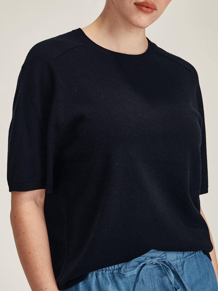Cecilia Knit Tee (Navy)