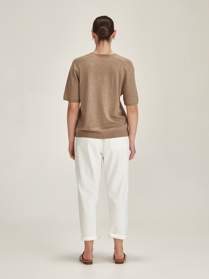 Cecilia Knit Tee (Oatmeal)