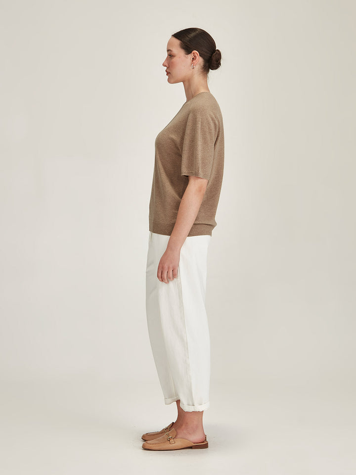 Cecilia Knit Tee (Oatmeal)