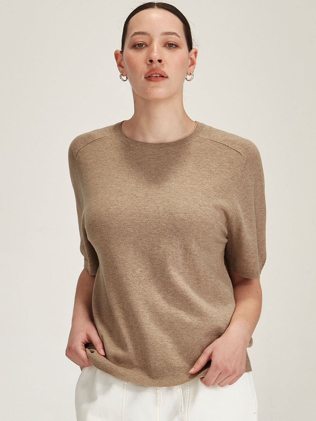 Cecilia Knit Tee (Oatmeal)