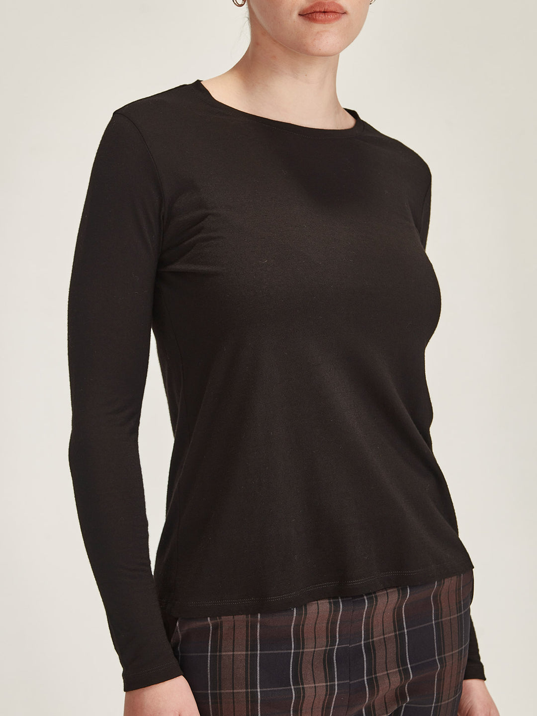 Lena Luxe Tee - Long Sleeve (Black)
