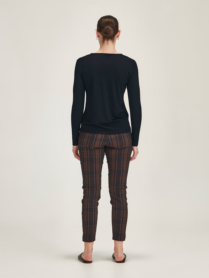 Lena Luxe Tee - Long Sleeve (Navy)