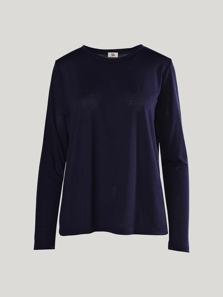 Lena Luxe Tee - Long Sleeve (Navy)