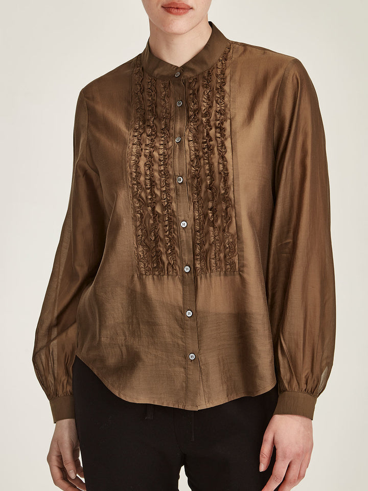 Ami Ruffle Shirt (Cinnamon)