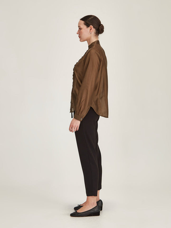 Ami Ruffle Shirt (Cinnamon)