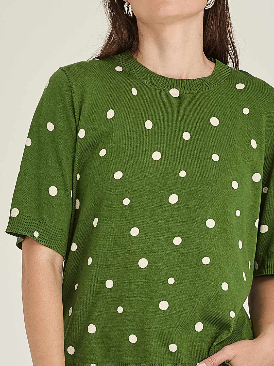 Ava Spot Tee (Palm Green/Chalk)