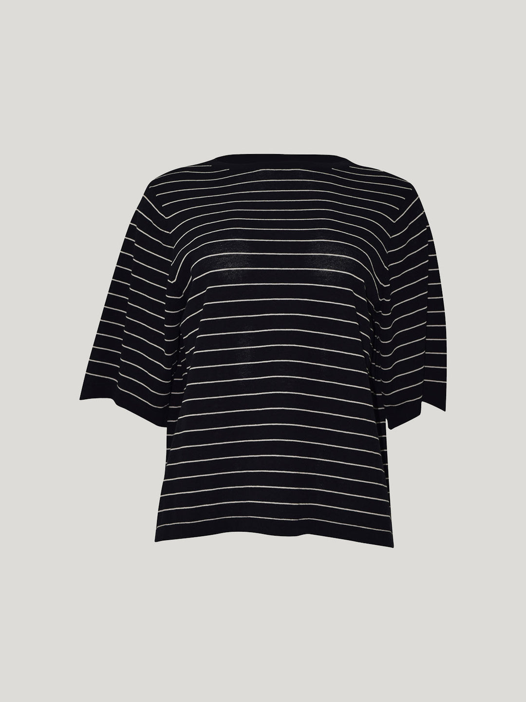 Sumire Stripy Box Tee (Navy / Chalk Stripe)