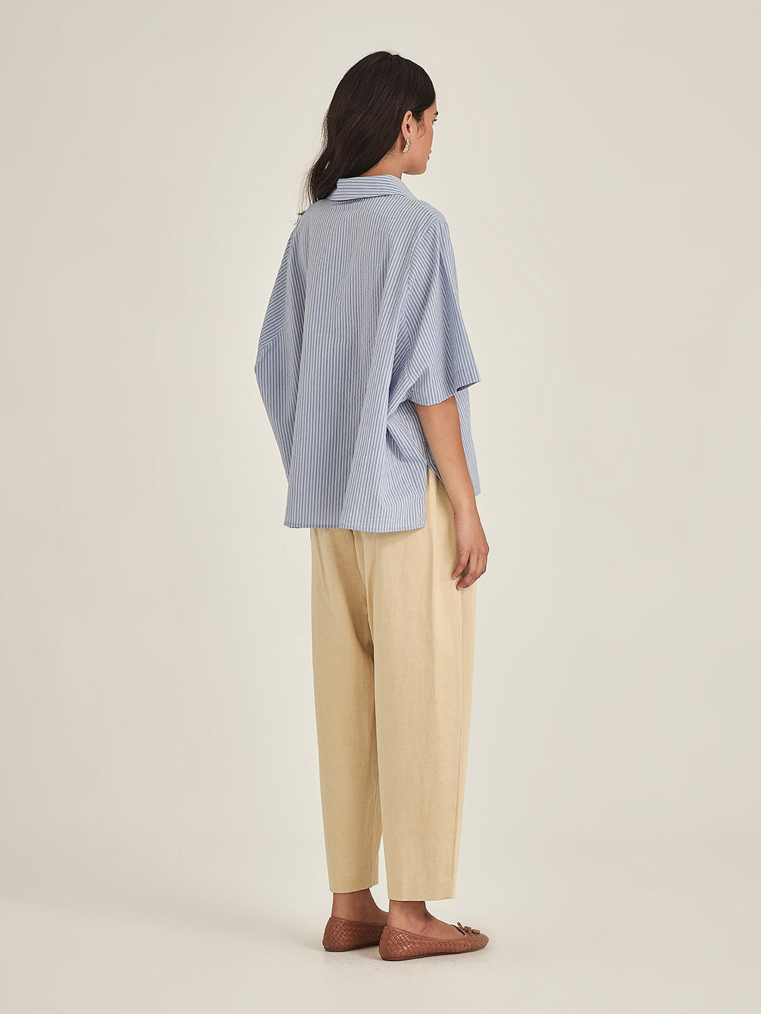 Jenne Cape Blouse (Cornflower stripe)