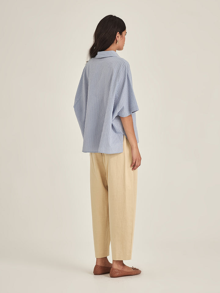 Jenne Cape Blouse (Cornflower stripe)