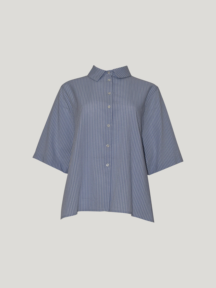 Jenne Cape Blouse (Cornflower stripe)