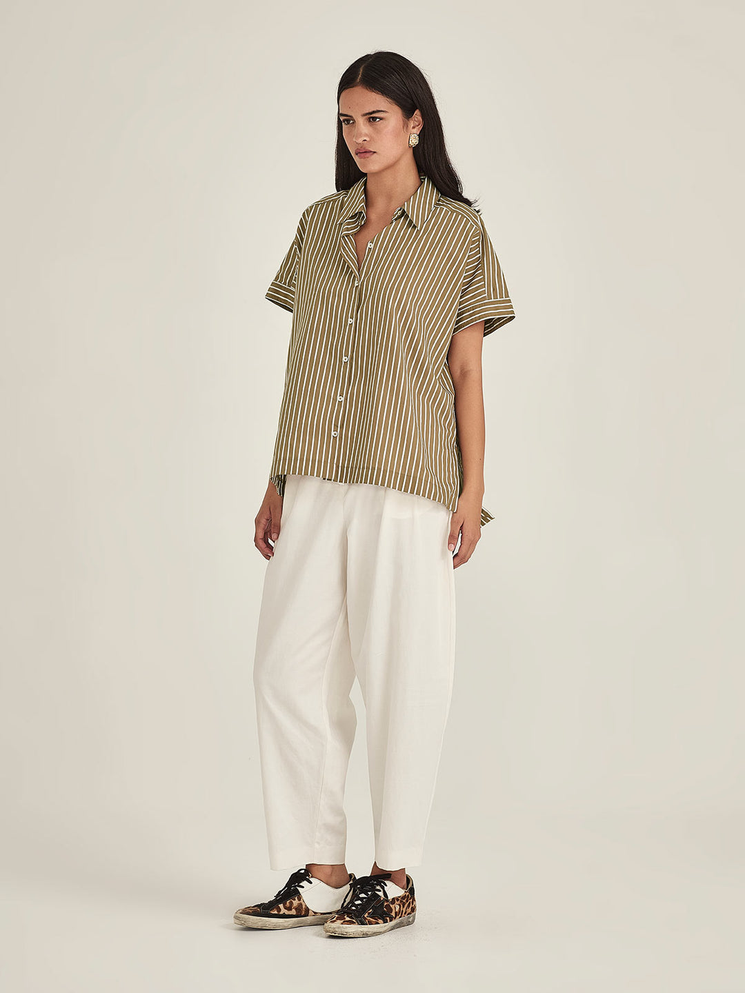 Annie Stripe Shirt (Tan Stripe)