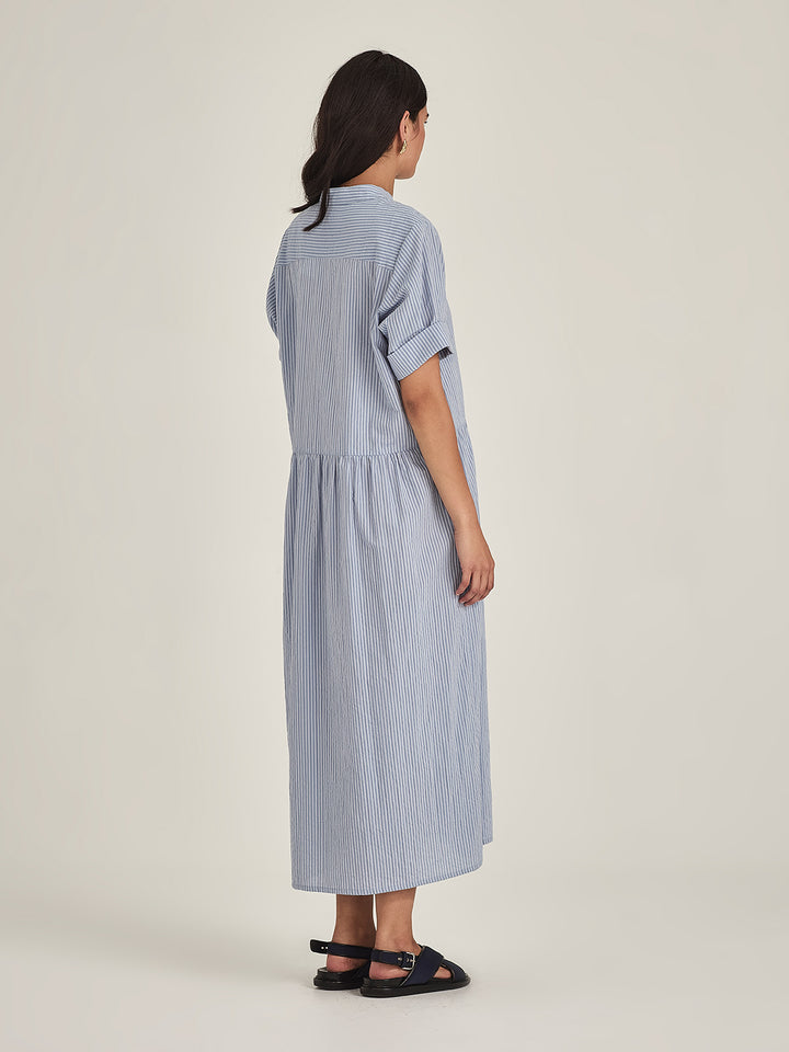 Monica Stripe Dress (Cornflower Stripe)