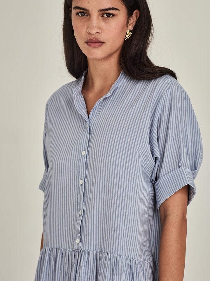 Monica Stripe Dress (Cornflower Stripe)