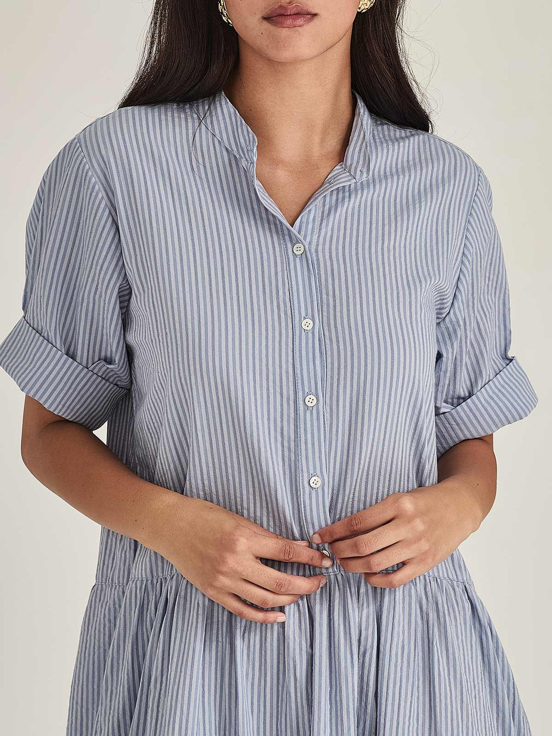 Monica Stripe Dress (Cornflower Stripe)