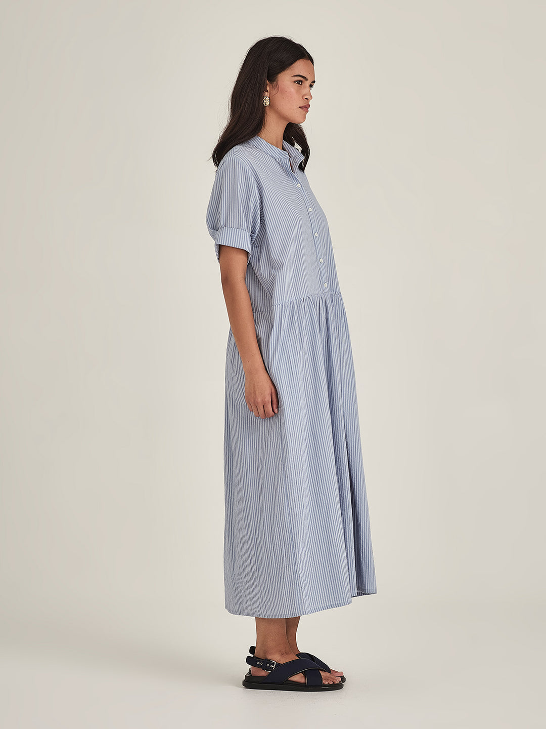 Monica Stripe Dress (Cornflower Stripe)