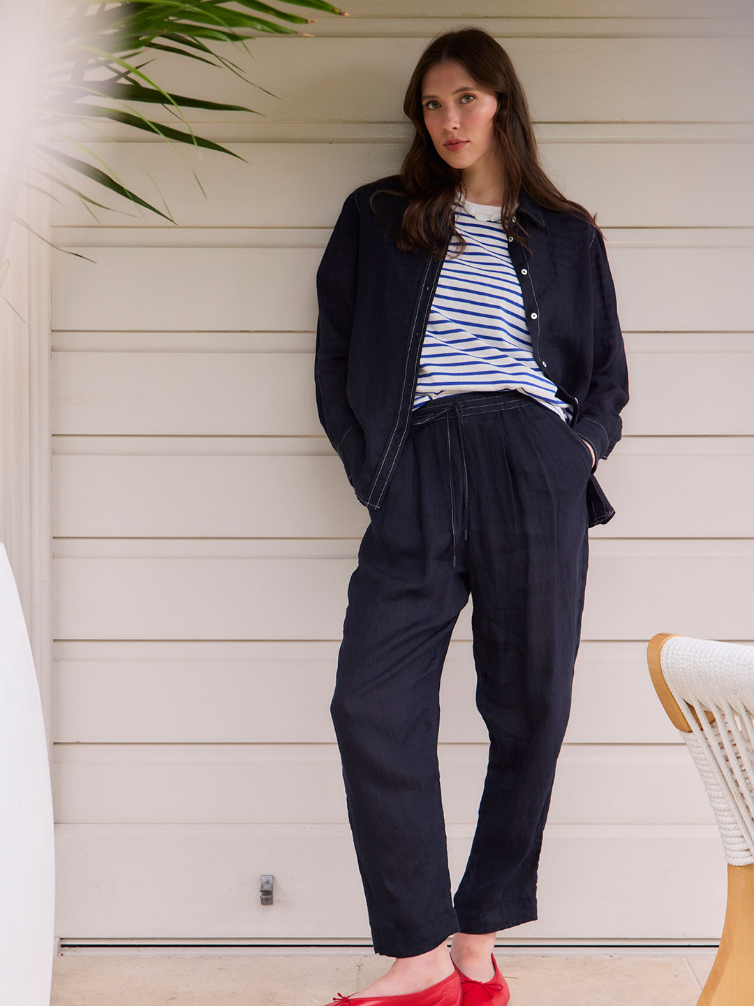 Leo Linen Pant (French Navy)