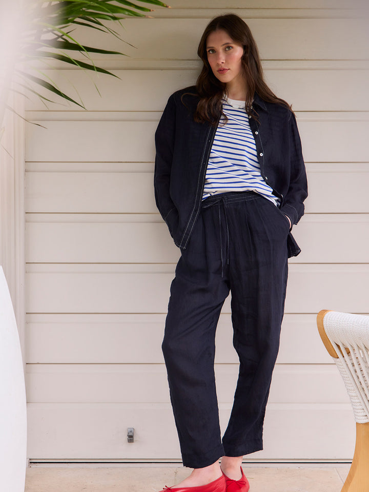 Leo Linen Pant (French Navy)