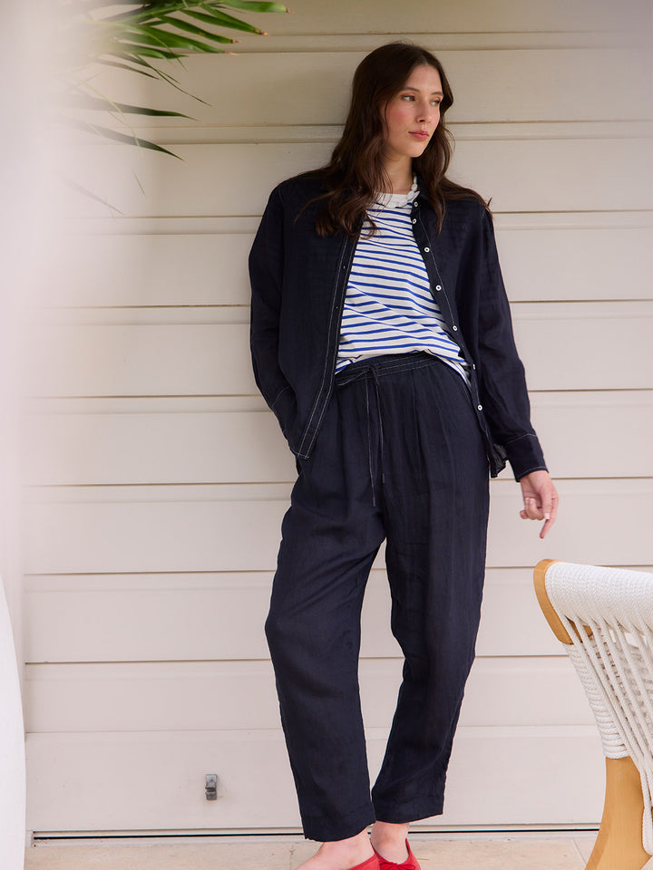 Leo Linen Pant (French Navy)