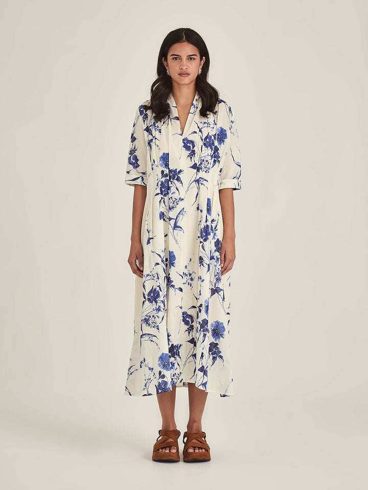 Courtney Dress (Lapis / Chalk)