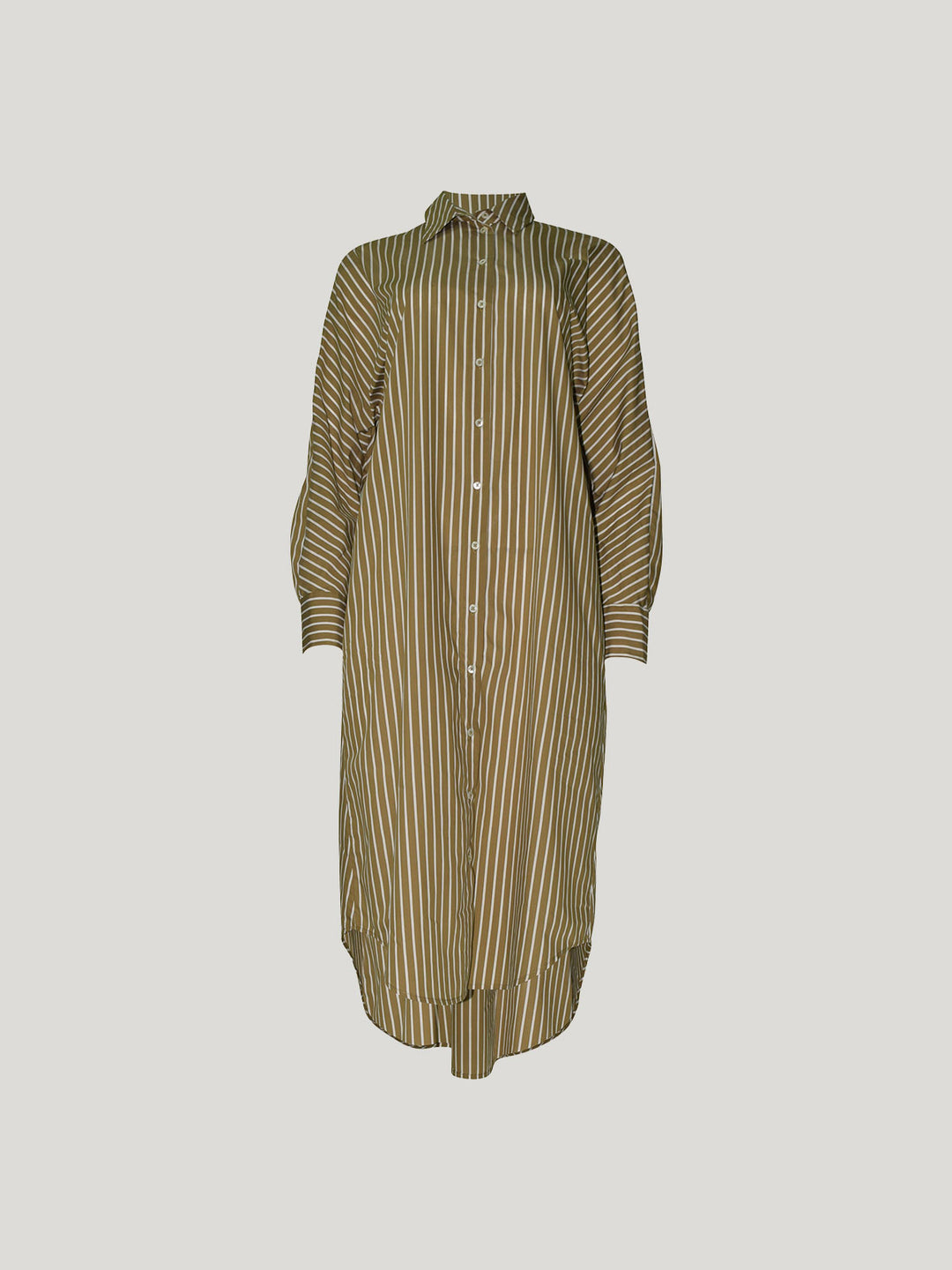 Jules Stripe Shirt Dress (Tan Stripe)