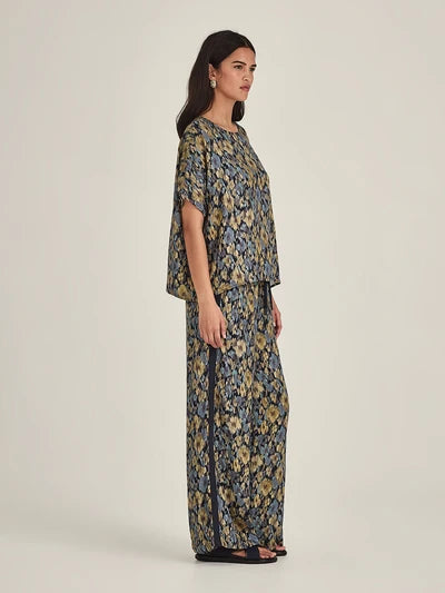 Ellie Print Pant (Chambray Floral)