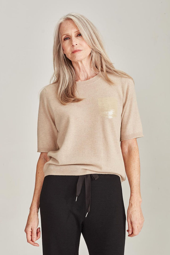 CAMILLE Cashmere Tee (Brown Sugar)