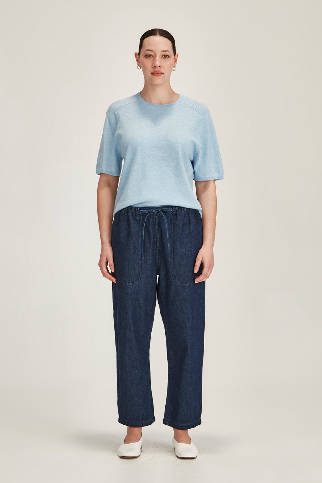 Cecilia Knit Tee (Air Blue)