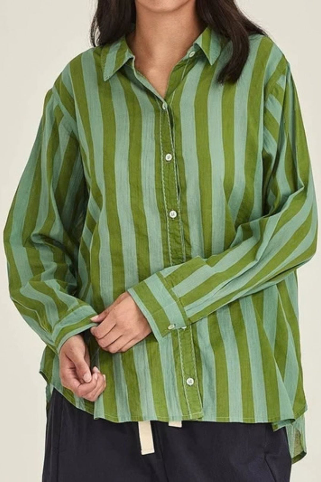 Positano Stripe Shirt (Green)