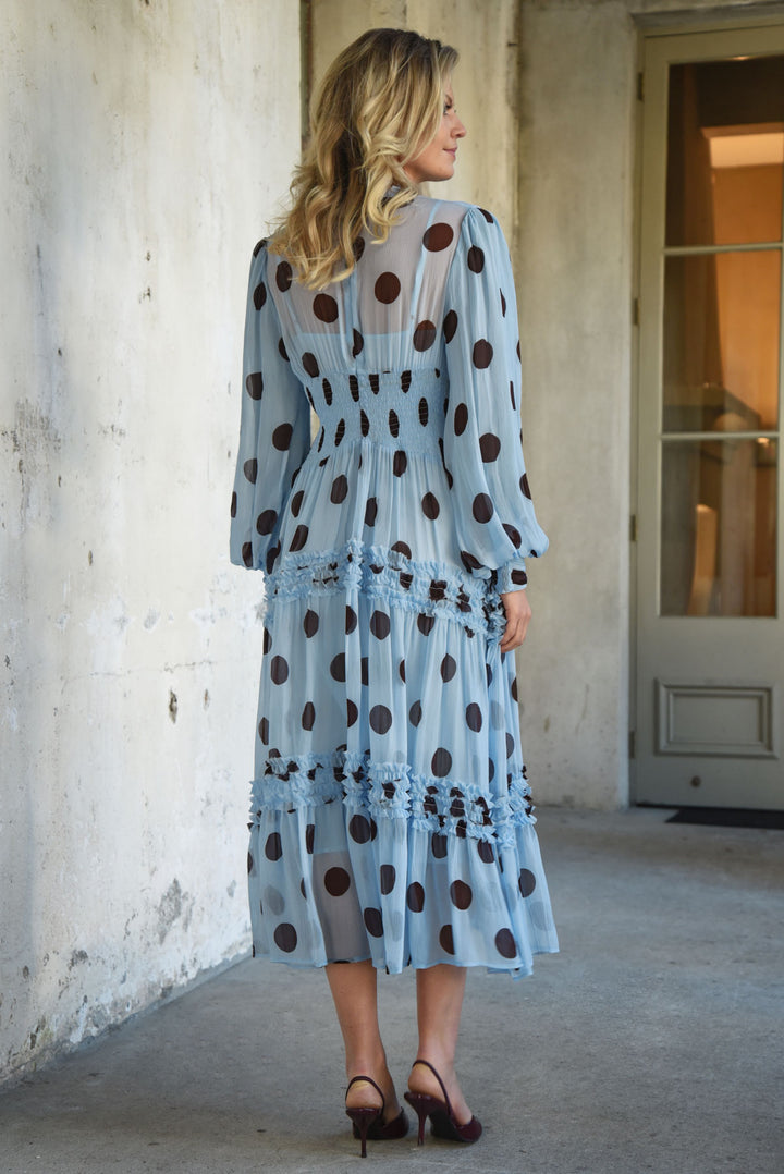 MADAME ROUCHE Dress (Blue / Chocolate spot)