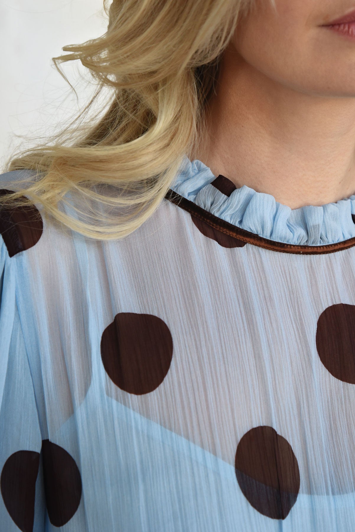 MADAME ROUCHE Dress (Blue / Chocolate spot) – karenjordanstyle