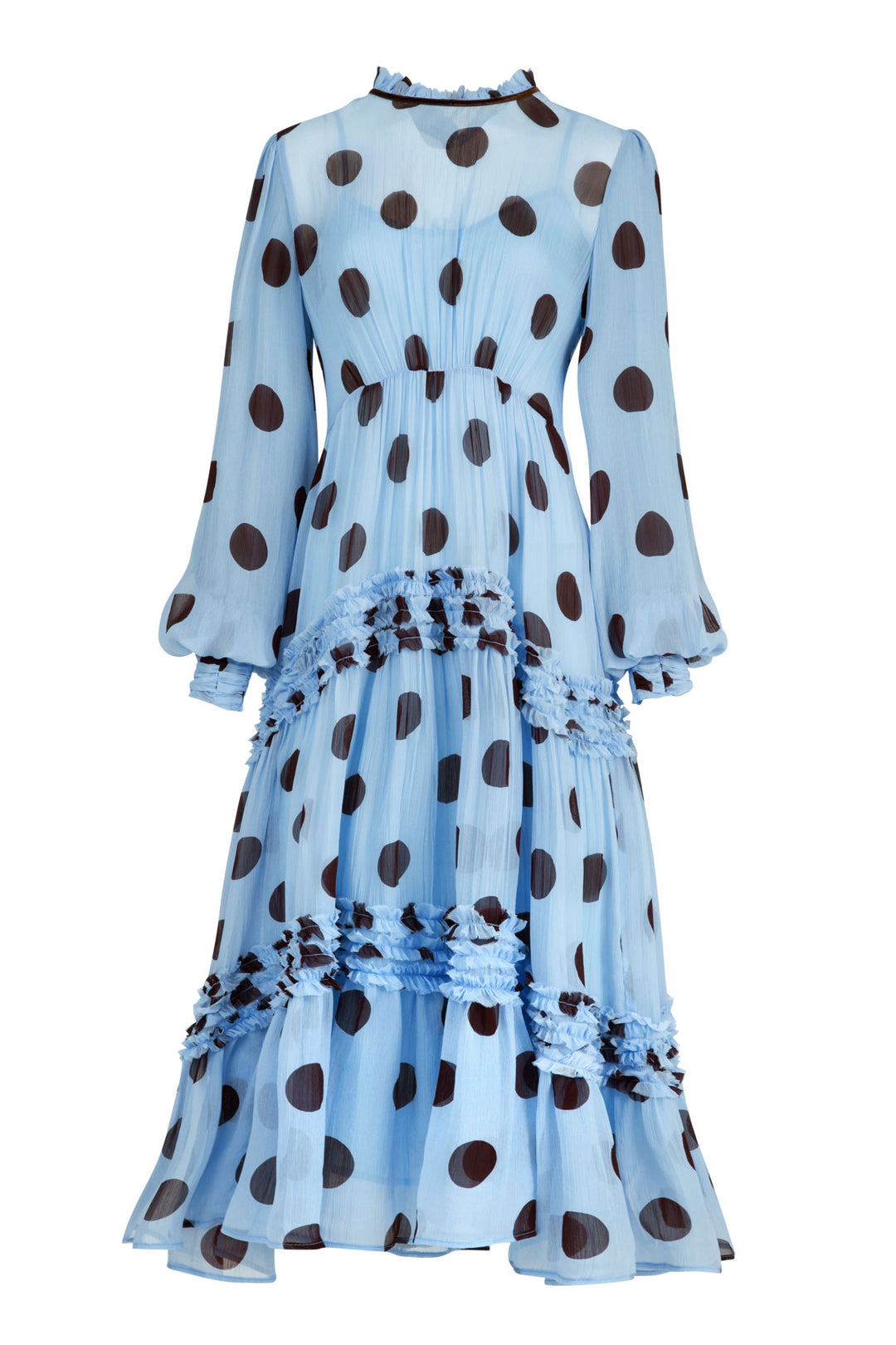 MADAME ROUCHE Dress (Blue / Chocolate spot)