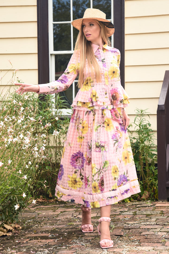 HUSTLE BUSTLE SKIRT (Pink Floral)