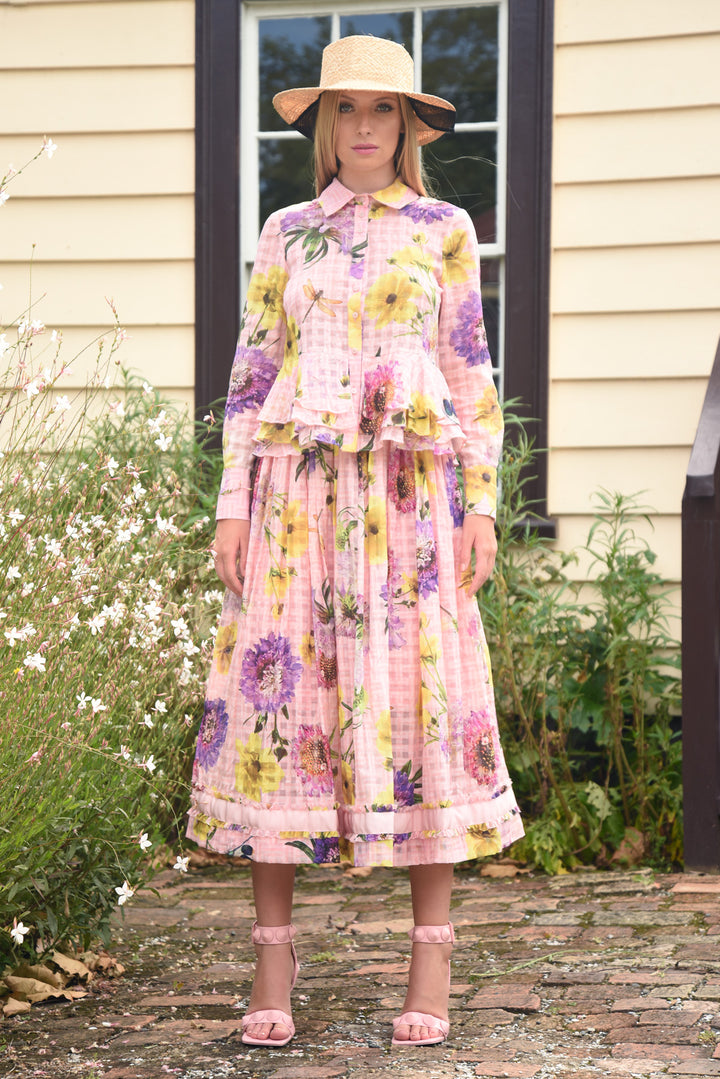 HUSTLE BUSTLE SKIRT (Pink Floral)