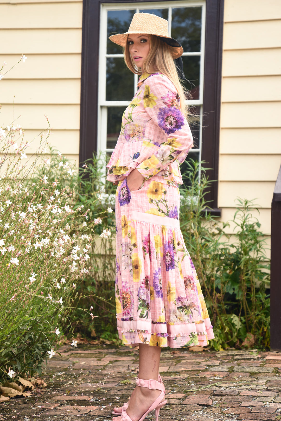 HUSTLE BUSTLE SKIRT (Pink Floral)